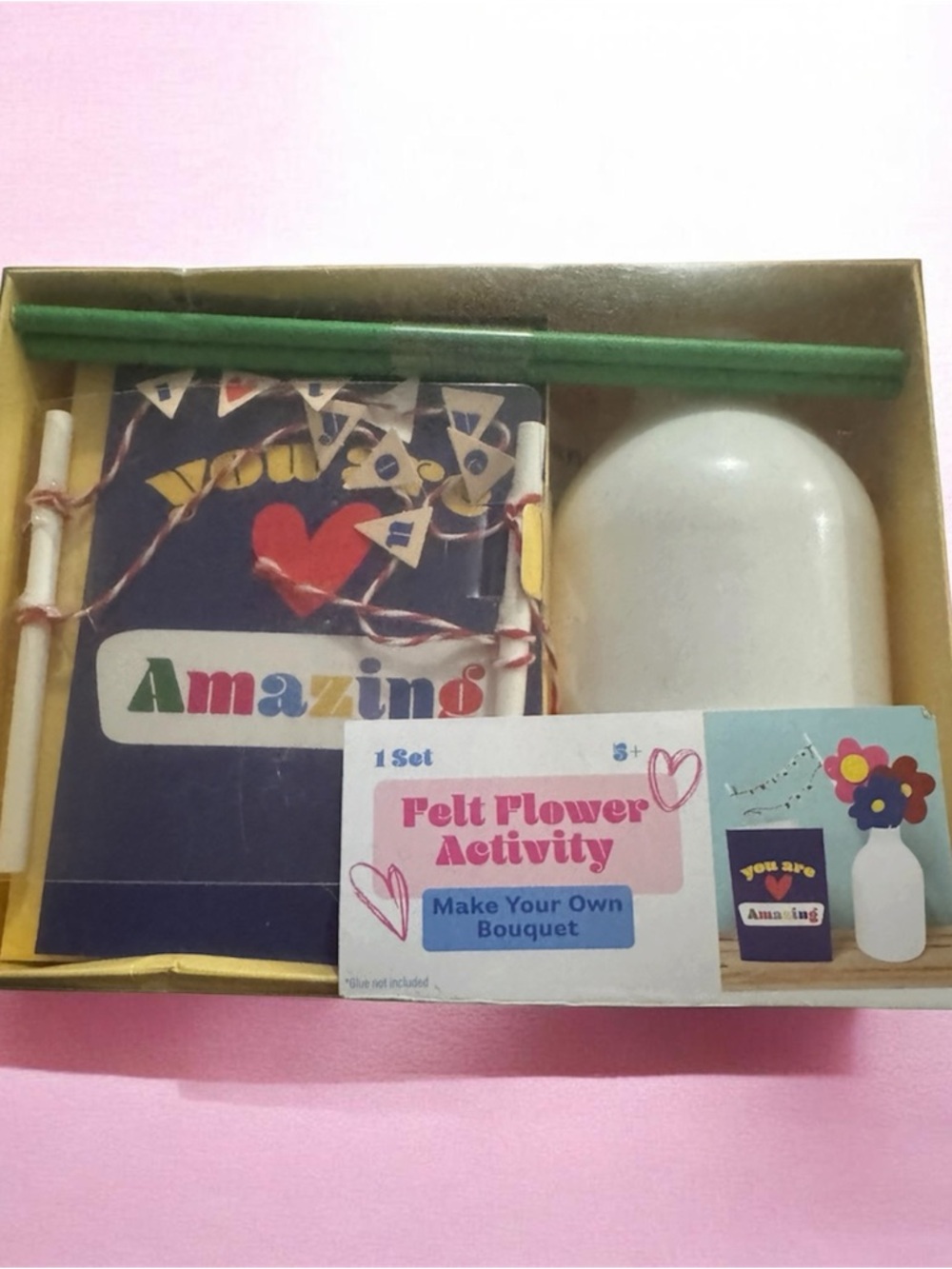 Felt Flower Activity Kit - Pink, Blue, White